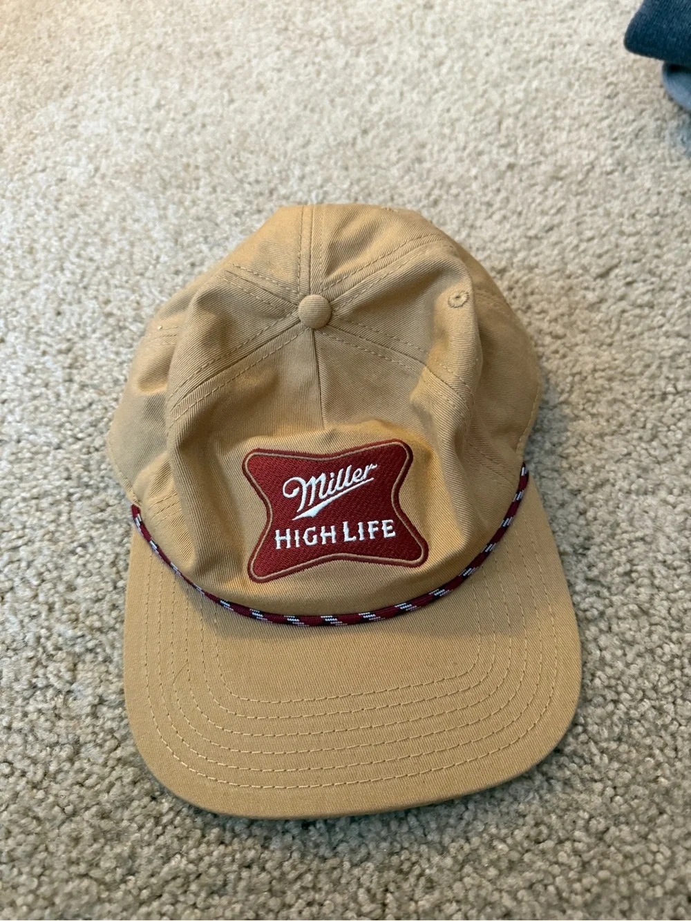 MAD Engine Miller High Life Tan Rope-Trim Cap